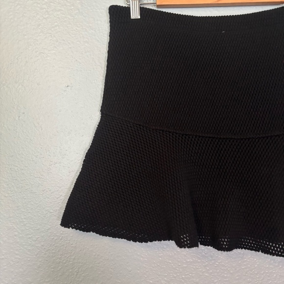 IRO Women's Davina Black Mesh Pleated Skater Mini Skirt Medium Designer‎ Classic - Picture 7 of 10